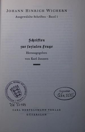 Immagine del venditore per Ausgewhlte Schriften. - Band 1. Schriften zur sozialen Frage. venduto da Antiquariat Bookfarm