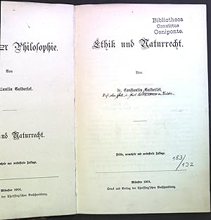 Bild des Verkufers fr Ethik und Naturrecht. Lehrbuch der Philosophie. zum Verkauf von books4less (Versandantiquariat Petra Gros GmbH & Co. KG)