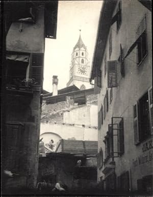 Foto um 1910, Obermais Meran Merano Südtirol, Kirche, Gasse
