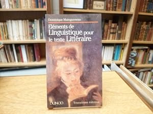Imagen del vendedor de Elments de linguistique pour le texte littraire a la venta por Libros La Teatral