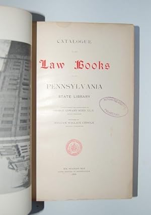 Catalogue of Law Books of the Pennsylvania State Library.