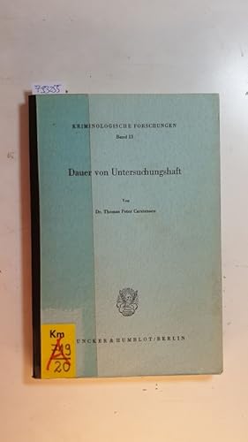 Immagine del venditore per Dauer von Untersuchungshaft venduto da Gebrauchtb�cherlogistik  H.J. Lauterbach