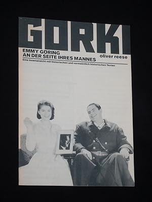 Seller image for Programmheft Maxim Gorki Theater 1995/96. EMMY GRING AN DER SEITE IHRES MANNES von Oliver Reese. Regie: Oliver Reese, Bhnenbild: Hansjrg Hartung, Kostme: Elina Schnizler, techn. Ltg.: Axel Khne. Mit Anna Steffens (Emmy Gring) und Robert Lohr (Hermann Gring) for sale by Fast alles Theater! Antiquariat fr die darstellenden Knste