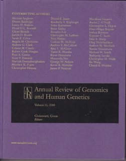 Annual Review of Genomics and Human Genetics 2010