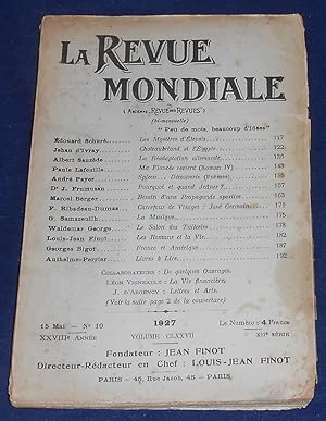 La Revue Mondiale n°10 1927