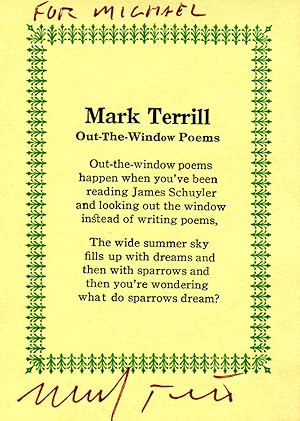 Seller image for Out-The-Window Poems for sale by Granary Books