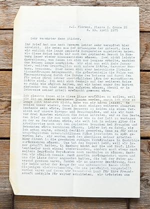 Maschinenschriftlicher längerer Brief mit eigenhändiger Unterschrift.