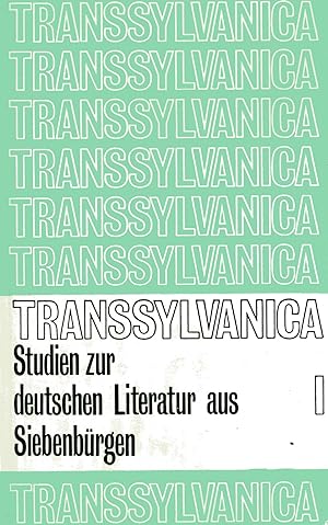 Bild des Verkufers fr Transsylvanica I. Studien zur deutschen Literatur aus Siebenbrgen zum Verkauf von Antiquariat Kastanienhof