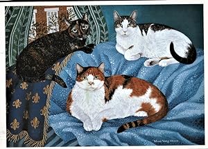 Bild des Verkufers fr cat postcard: Muse, Little Bit, and Maggie zum Verkauf von Mobyville
