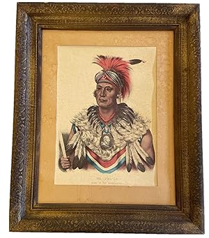 Hand Colored Lithographs of Wa Pel La, Chief of the Musquakees Native Americans