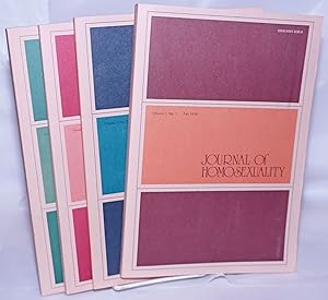 Image du vendeur pour Journal of Homosexuality: vol. 1, numbers 1-4 [complete run] mis en vente par Bolerium Books Inc.
