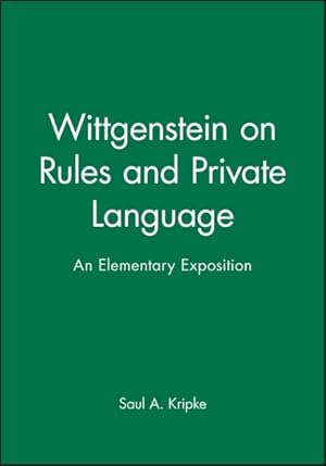 Imagen del vendedor de Wittgenstein on Rules and Private Language a la venta por GreatBookPrices