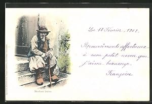 Carte postale Bretagne, Mendiant breton, Bretonischer Bettler