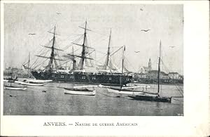 Image du vendeur pour Ansichtskarte / Postkarte Anvers Antwerpen Flandern, Navire de Guerre Americain mis en vente par akpool GmbH