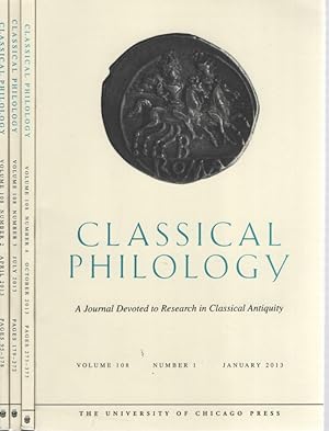 Seller image for Classical Philology Volume 108 2013 [4 Bd.e]. A Journal Devoted to Research in Classical Antiquity. for sale by Fundus-Online GbR Borkert Schwarz Zerfa