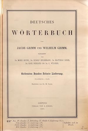 7. Band, 10. Lieferung. Pflasterung - Platz: Deutsches Wörterbuch von Jacob Grimm und Wilhelm Gri...