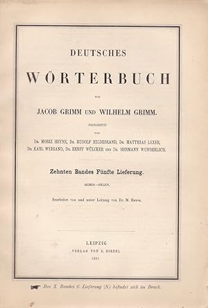 10. Band, 5. Lieferung. Sicher - Siegen: Deutsches Wörterbuch von Jacob Grimm und Wilhelm Grimm. ...