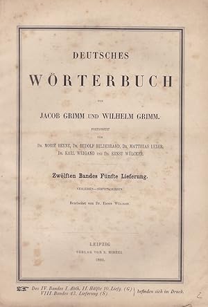 12. Band, 5. Lieferung. Verleihen - Verpetschieren: Deutsches Wörterbuch von Jacob Grimm und Wilh...