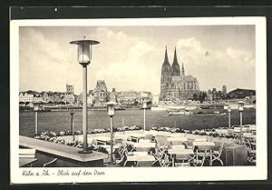 Ansichtskarte Köln, Blick vom Cafe auf den Dom