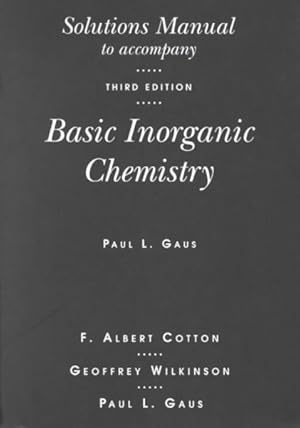 Imagen del vendedor de Basic Inorganic Chemistry a la venta por GreatBookPrices