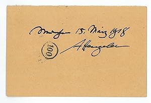 Bild des Verkäufers für Autograph signature. zum Verkauf von Antiquariat INLIBRIS Gilhofer Nfg. GmbH
