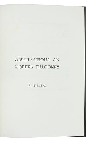 Observations on Modern Falconry.