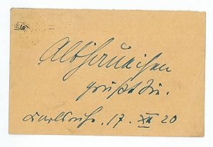 Seller image for Autograph postcard signed. for sale by Antiquariat INLIBRIS Gilhofer Nfg. GmbH