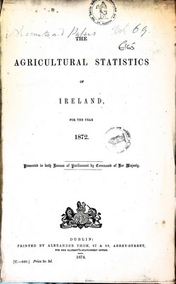 Bild des Verkufers fr The Agricultural Statistics for Ireland for the Year 1872 zum Verkauf von Kennys Bookshop and Art Galleries Ltd.