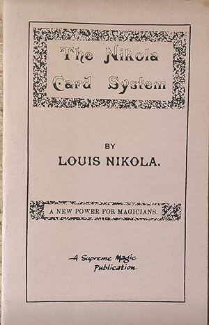 Image du vendeur pour The Nikola Card System (A New Power For Magicians) mis en vente par Shore Books