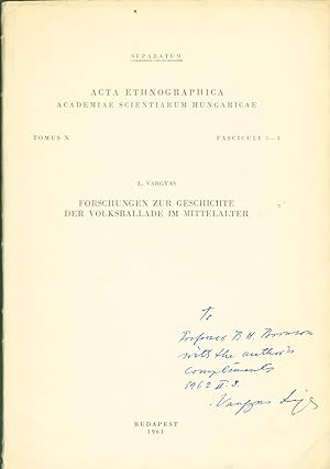 Seller image for Forschungen zur Geschichte der Volsballade im Mittelalter for sale by Eureka Books