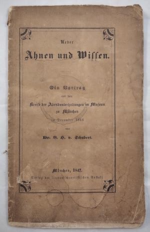 Seller image for ber Ahnen und Wissen - Ein Vortrag aus dem Kreise der Abendunterhaltungen im Museum zu Mnchen. for sale by KULTur-Antiquariat
