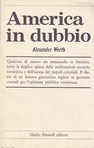 Bild des Verkufers fr L'America in dubbio. zum Verkauf von FIRENZELIBRI SRL