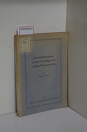 Seller image for Sinnbestimmungen zu den Grundlagen der exakten Wissenschaften / Wilhelm Holzapfel for sale by ralfs-buecherkiste