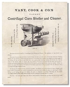 Vant, Cook & Co.'s Patent Centrifugal Corn Sheller and Cleaner [caption title]