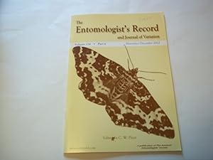 Seller image for The Entomologist's Record and Journal of Variation. Volume 124 part 6 November/December 2012 for sale by Carmarthenshire Rare Books