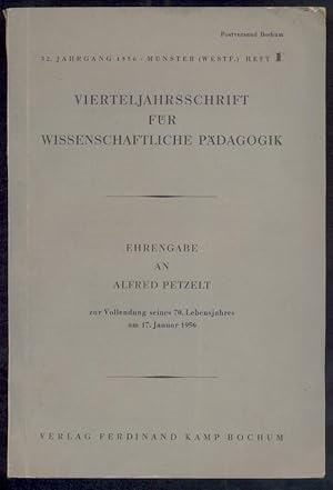 Ehrengabe an Alfred Petzelt zur Vollendung seines 70. Lebensjahres am 17. Januar 1956.