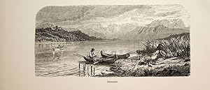 BAYERN, Ammersee, Ansicht ca. 1880 originale Druckgrafik