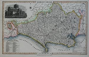 Antique Map DORSET DORSETSHIRE James Pigot Original Hand Coloured c1830