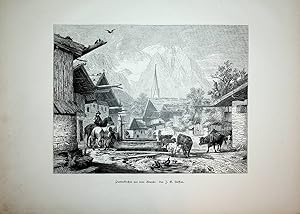 BAYERN, Oberbayern, Garmisch-Partenkirchen, Partenkirchen vor dem Brand, Ansicht ca. 1880 origina...