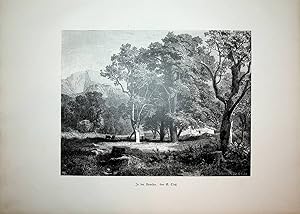 BAYERN, Ramsau bei Berchtesgaden, Ansicht ca. 1880 originale Druckgrafik