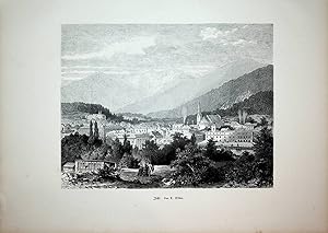 OBERÖSTERREICH, Bad Ischl, Ansicht ca. 1880 originale Druckgrafik