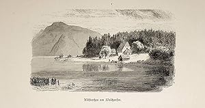BAYERN, Walchensee, Ansicht ca. 1880 originale Druckgrafik