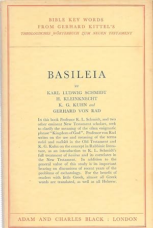 Imagen del vendedor de Basileia: Bible Key Words from Gerhard Kittel's Theologisches Worterbuch Zum Neuen Testatment a la venta por GLENN DAVID BOOKS