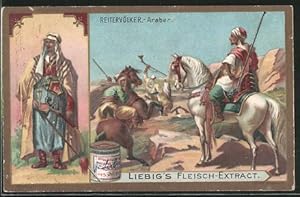 Bild des Verkufers fr Sammelbild Liebig`s Fleisch-Extrakt, Reitervlker, Araber auf Pferden unterwegs zum Verkauf von Bartko-Reher