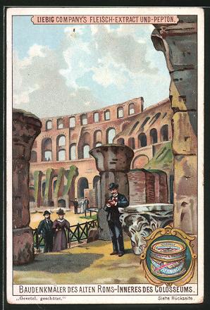 Bild des Verkufers fr Sammelbild Liebig`s Fleisch-Extract und -Pepton, Baudenkmler des alten Roms, Inneres des Colosseums zum Verkauf von Bartko-Reher