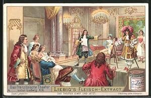 Seller image for Sammelbild Liebig`s Fleisch-Extract und -Pepton, franz. Theater, Vorstellung fr Ludwig XIV. for sale by Bartko-Reher