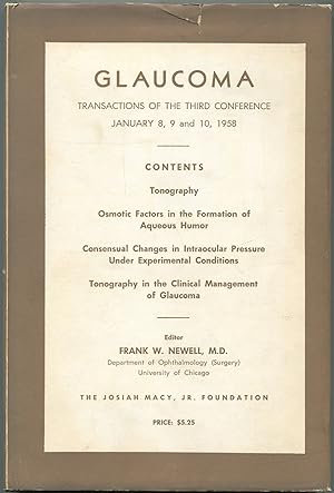 Bild des Verkufers fr Glaucoma. Transactions of the Third Conference: January 8, 9, and 10, 1958, Princeton, N. J. zum Verkauf von Between the Covers-Rare Books, Inc. ABAA