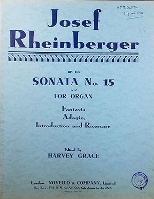 Seller image for Sonata No.15, Op.168, for Organ, edited by Harvey Grace for sale by Austin Sherlaw-Johnson, Secondhand Music