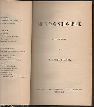 Bild des Verkufers fr Brun von Schonebeck. Bibliothek des Literarischen Vereins in Stuttgart 198. zum Verkauf von Wissenschaftliches Antiquariat Kln Dr. Sebastian Peters UG