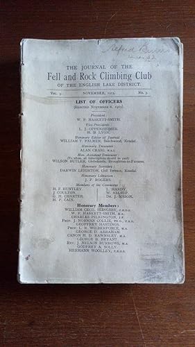 Image du vendeur pour The Journal of the Fell & Rock Climbing Club Vol. 3 November 1915, No. 3 mis en vente par Le Plessis Books